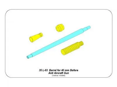 Aber 1/35 British Barrel For 40mm Bofors Anti Aircraft Gun 35 L-93