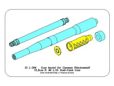Aber 1/35 German 12,8cm K44 L/55 Gun Barrel For Rheinmetall 35 L-244