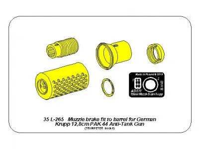 Aber 1/35 German 12,8cm PAK 44 Muzzle Brake Fit To Barrel For Krupp  35 L-265