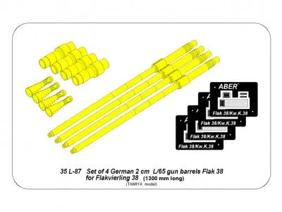 Aber 1/35 German 2cm L/65 Flakvierling 38 Barrels (4) 35 L-87