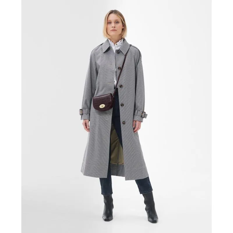 Barbour Eilein Leather Ladies Saddle Bag - Black Cherry