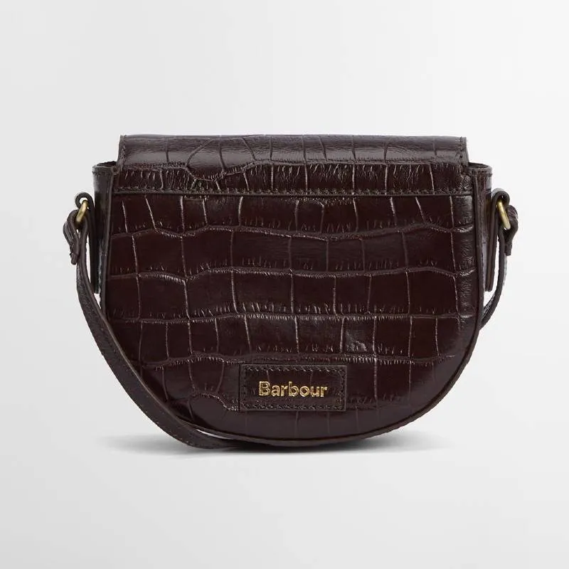 Barbour Eilein Leather Ladies Saddle Bag - Black Cherry