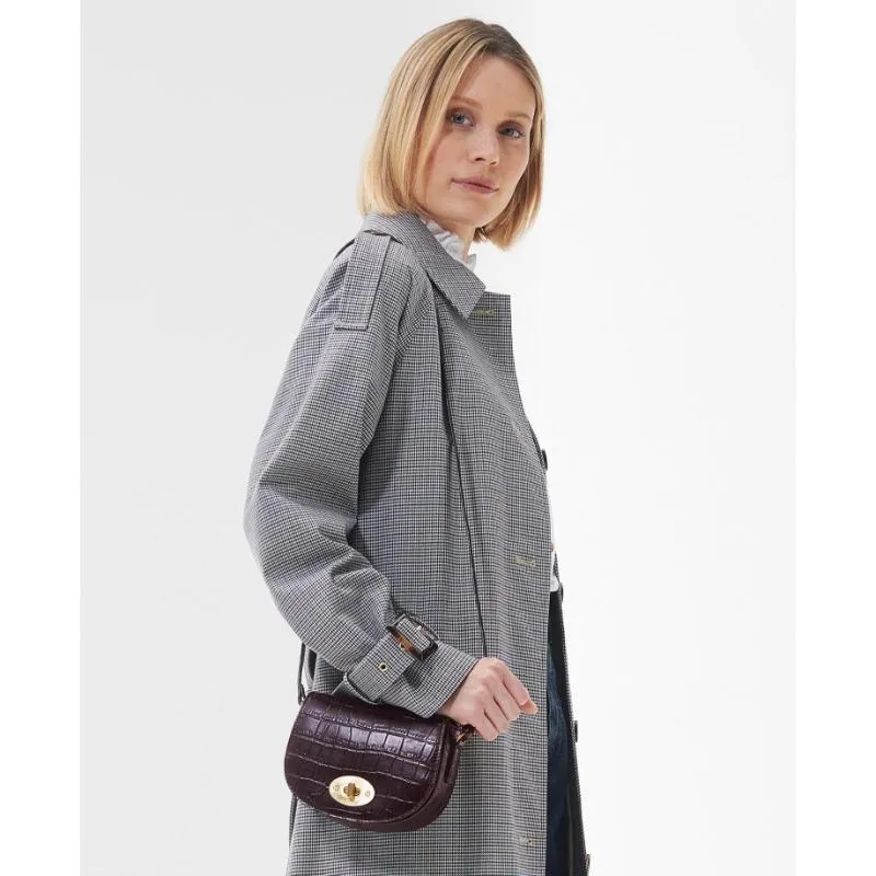 Barbour Eilein Leather Ladies Saddle Bag - Black Cherry