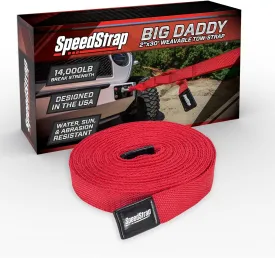 Big Daddy Weavable Recovery Tow Strap 2" x 30'  Heavy Duty 14,000lb Break Strength  Emergency Towing Rope for Offroad 4x4, Jeep, Truck, Buggy, Boats