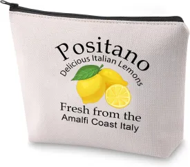 BLUPARK Italian Islands Cosmetic Bag Positano Delicious Italian Lemons Fresh Makeup Bag Southern Italy Travel Gift (Positano)