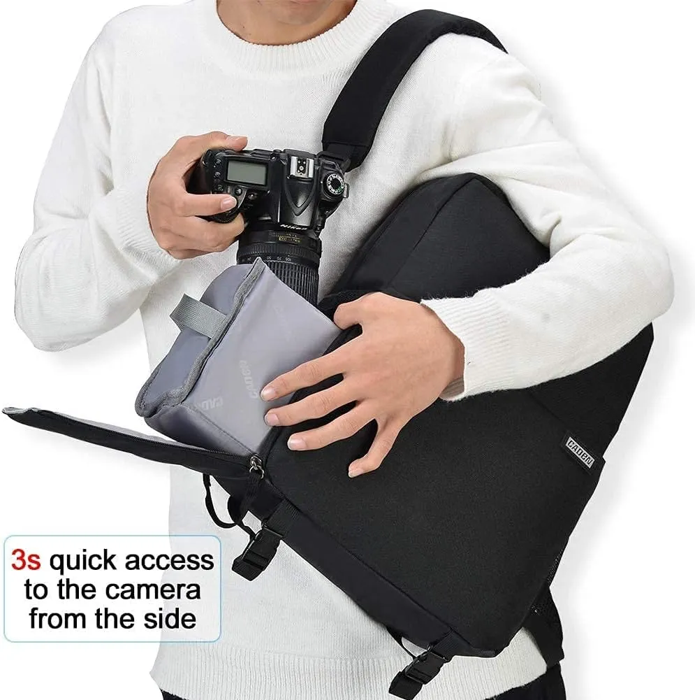 CADeN Camera Backpack Bag with 15.6 Inches Laptop Compartment and Tripod Holders, Waterproof Camera Case for DSLR/SLR Mirrorless Camera Large Capacity, Camera Case Compatible for Canon Sony Nikon