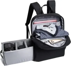 CADeN Camera Backpack Bag with 15.6 Inches Laptop Compartment and Tripod Holders, Waterproof Camera Case for DSLR/SLR Mirrorless Camera Large Capacity, Camera Case Compatible for Canon Sony Nikon