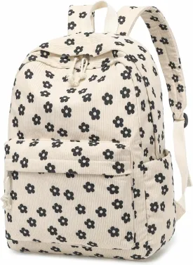 CAMTOP School Backpack for Teens Girls Cute Corduroy Bookbag Lightweight 17 inch Laptop Bag for Women Durable Casual Daypack