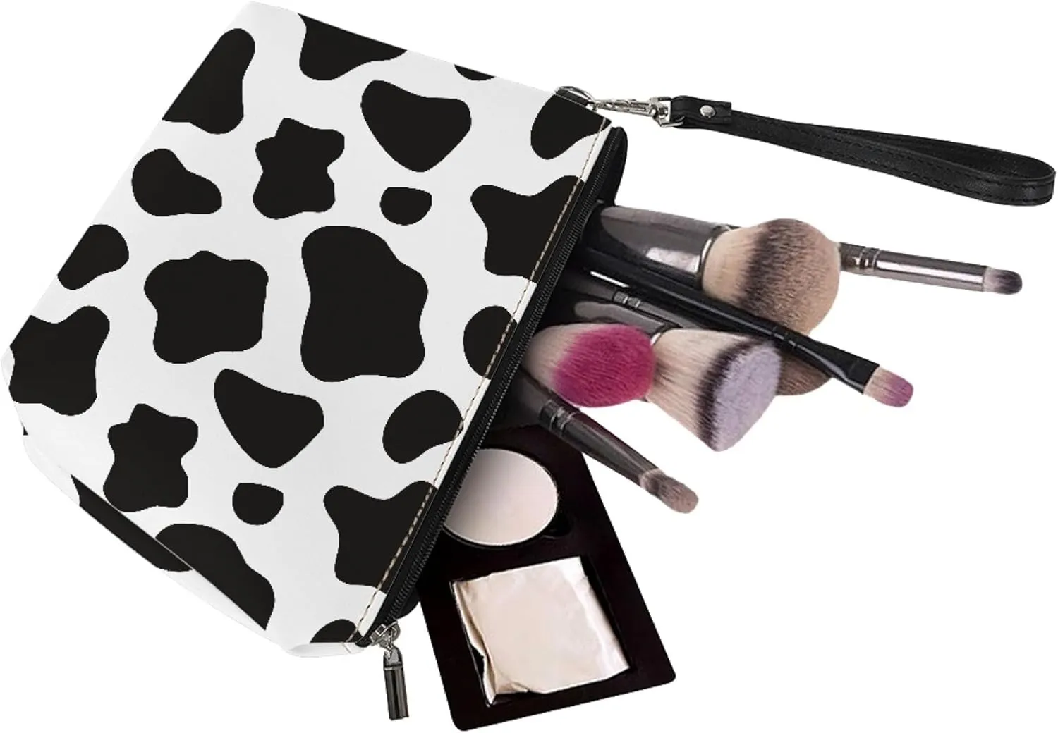 Cow Print Makeup Bag Small Cosmetic Bags Waterproof Travel Makeup Pouch with Zipper Great Gifts for Women