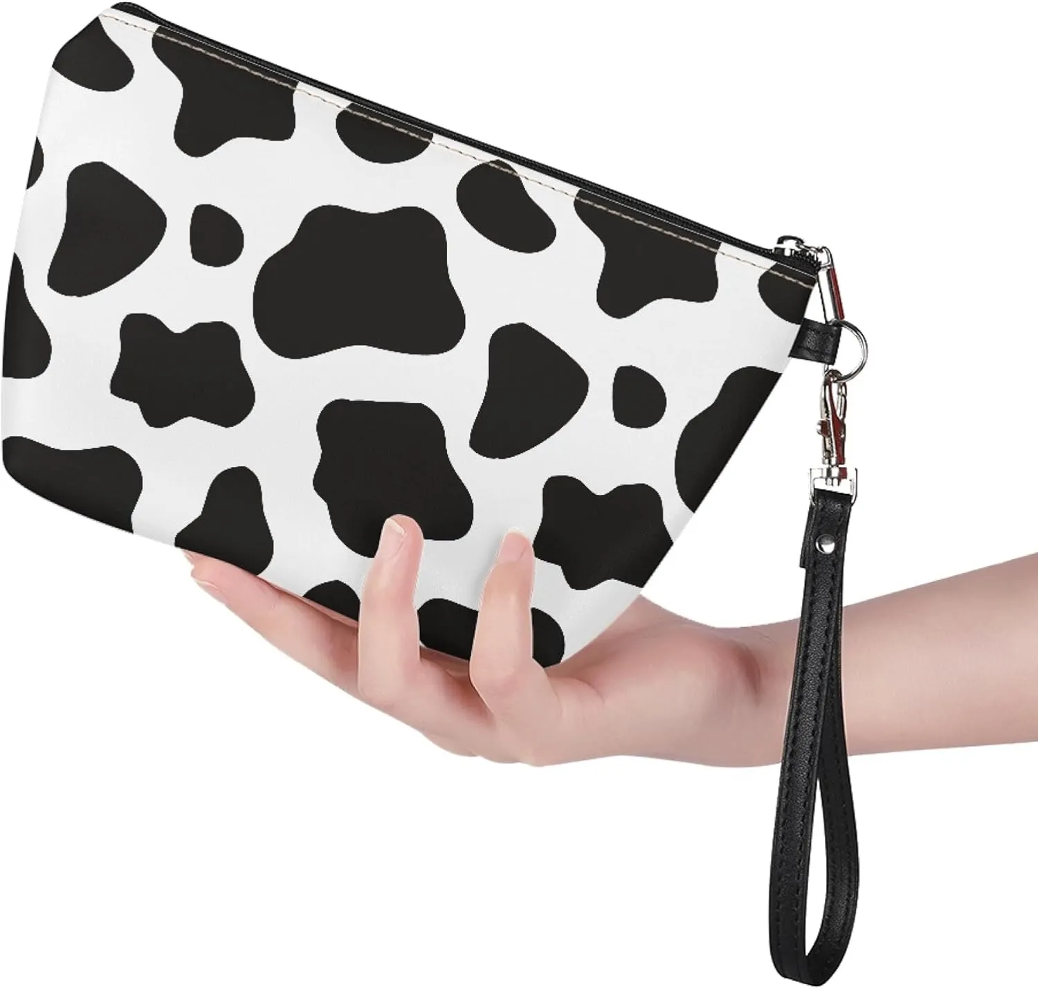 Cow Print Makeup Bag Small Cosmetic Bags Waterproof Travel Makeup Pouch with Zipper Great Gifts for Women