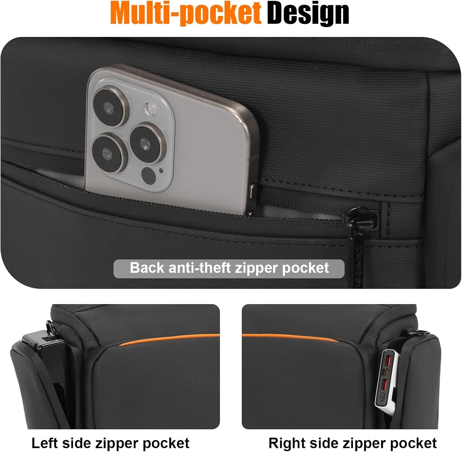 Cwatcun Camera Bag, Waterproof Single Shoulder Camera Bag for Photography with Tripod Holder, DSLR/SLR/Mirrorless Camera Case for Canon, Nikon, Sony, Fuji, Black