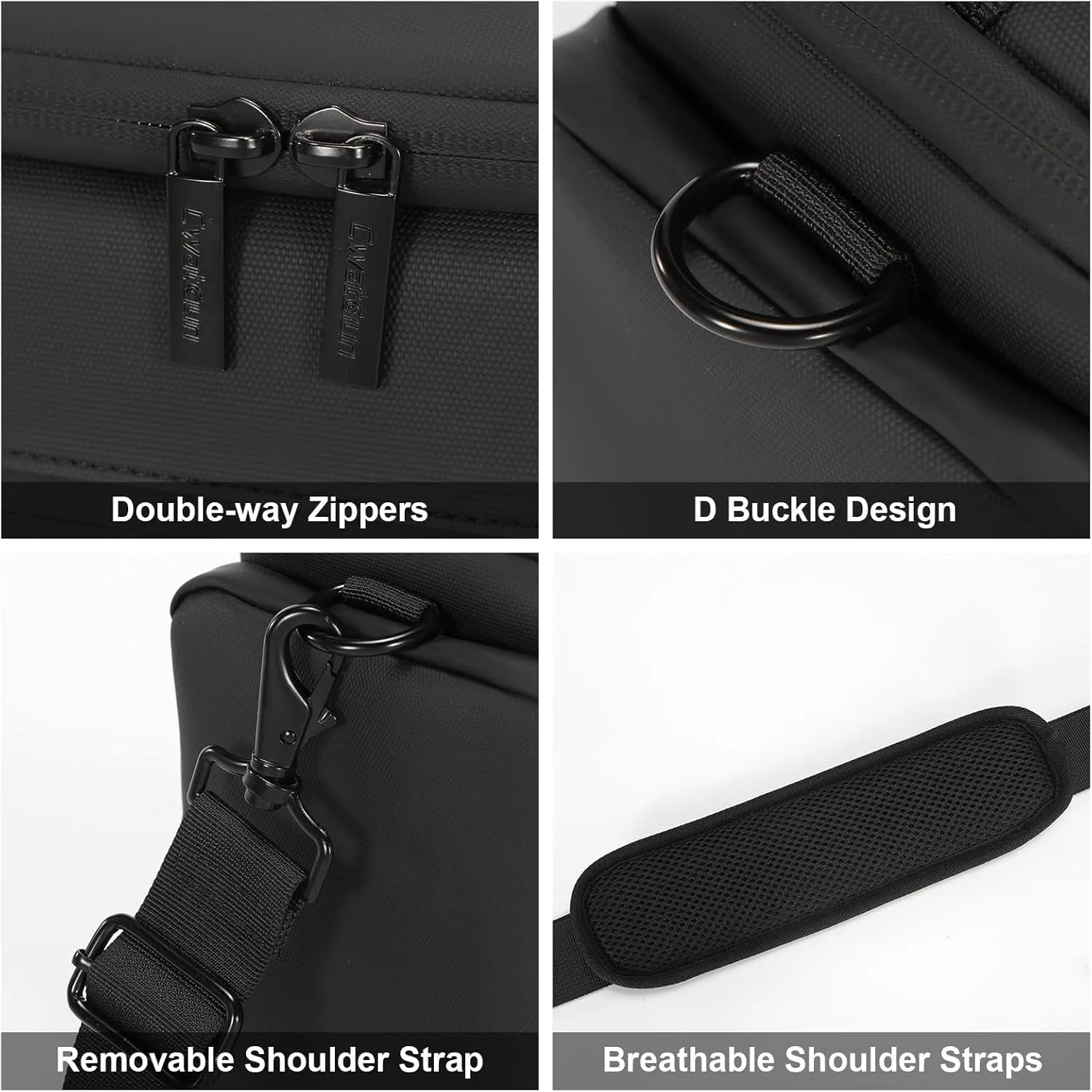 Cwatcun Camera Bag, Waterproof Single Shoulder Camera Bag for Photography with Tripod Holder, DSLR/SLR/Mirrorless Camera Case for Canon, Nikon, Sony, Fuji, Black