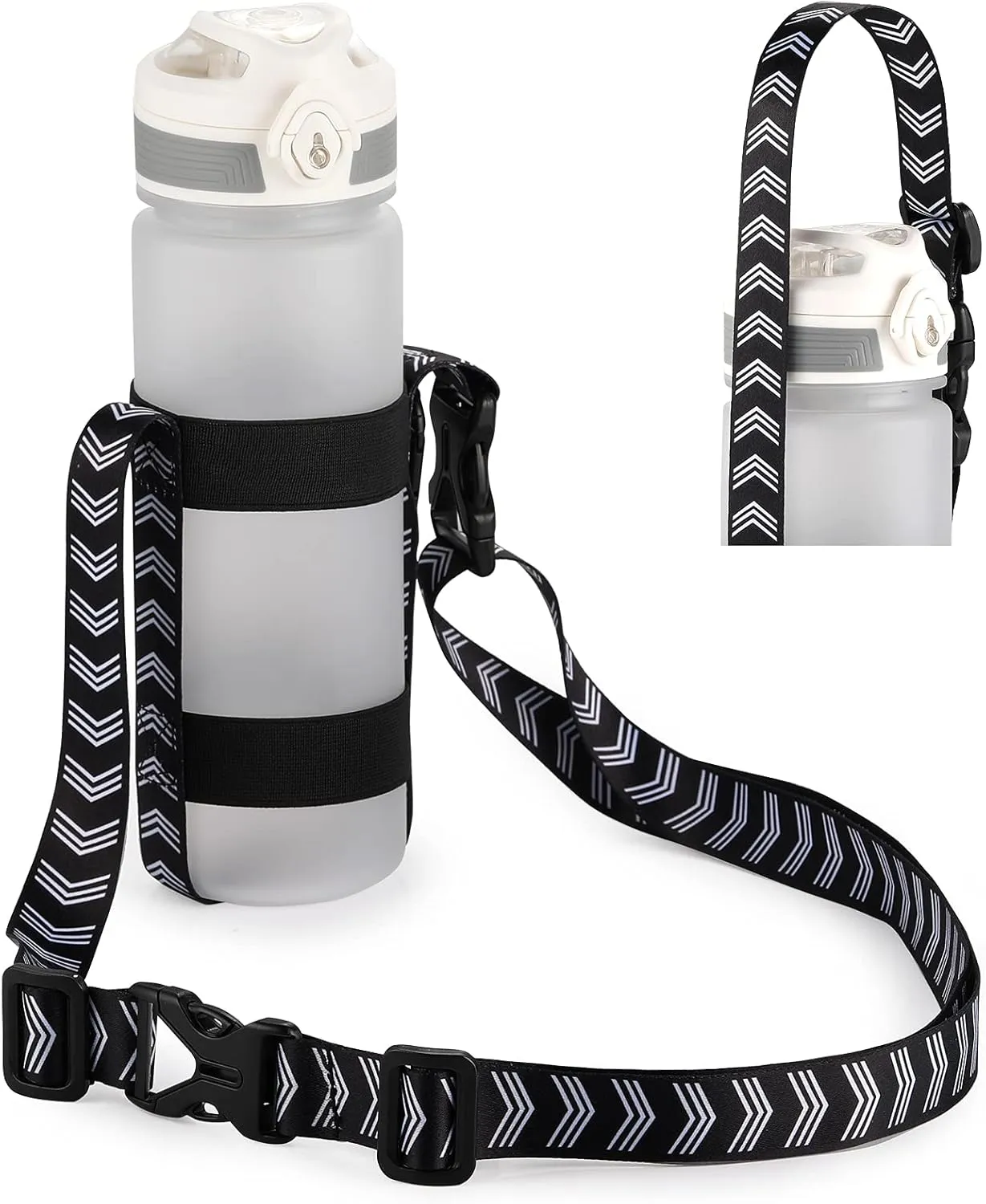 EasyAcc Water Bottle Holder Strap Sling, for Owala FreeSip 24 32 40 oz, Hydro Flask, Yeti, Stanley Flip, Universal Water Bottles, with Carabiner, for Walking Hiking Curise Travel (Bottle Excluded)