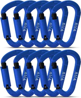 FVW Auto Locking Rock Climbing Carabiner Clips, UIAA Certified Professional 25KN (5620 lbs) Heavy Duty Caribeaners for Rappelling Swing Rescue & Gym etc,Large Carabiners,D-Shaped