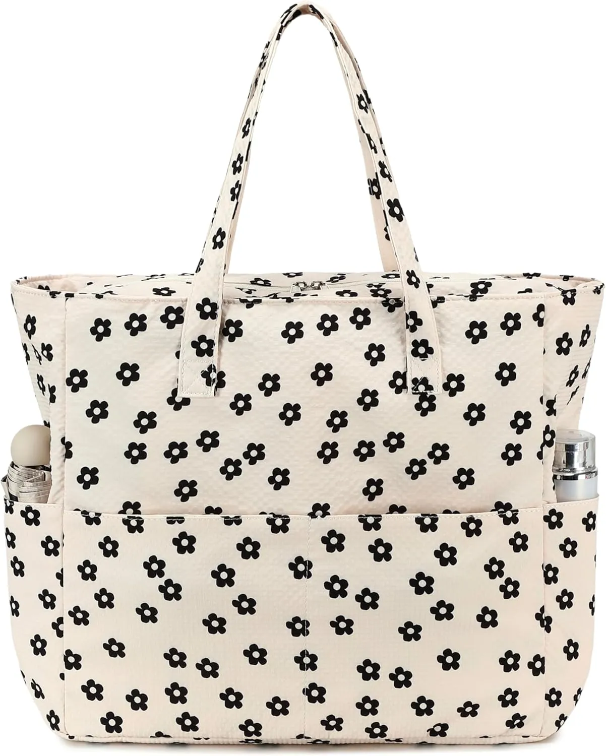 LEDAOU Beach Bag Waterproof Sandproof Women Tote Bag Pool Bag with Zipper for Gym Grocery Travel with Wet Pocket