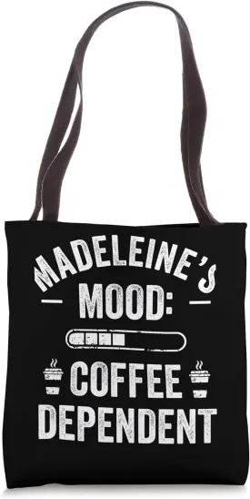 MADELEINE Personalized Cute Coffee Girls MADELEINE Name Tote Bag