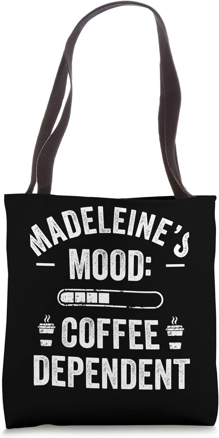 MADELEINE Personalized Cute Coffee Girls MADELEINE Name Tote Bag