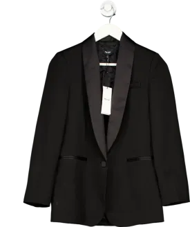 ME   EM Black Forever Shawl Collar Tux Blazer Italian Tailoring Fabric UK 6
