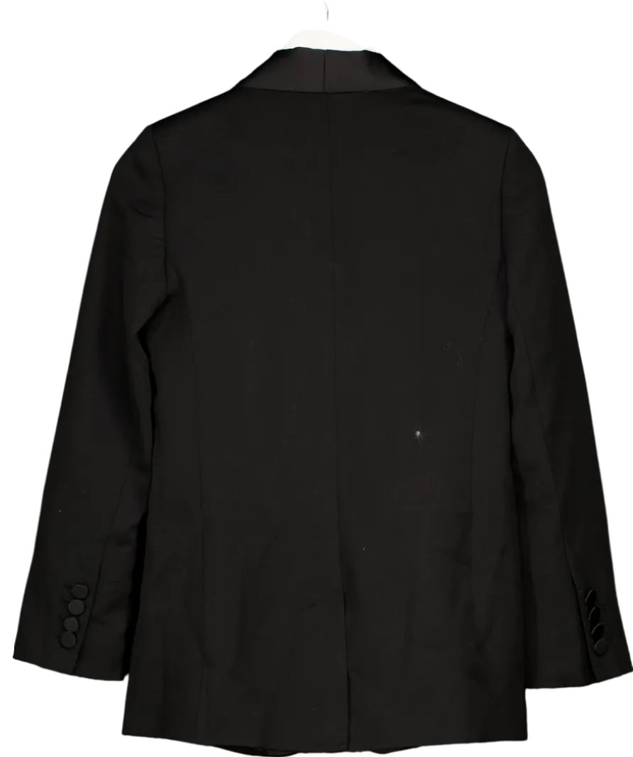 ME   EM Black Forever Shawl Collar Tux Blazer Italian Tailoring Fabric UK 6