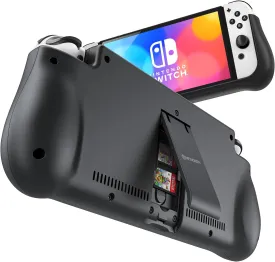 NEWDERY External Battery Station for Nintendo Switch, 10000mAh Backup Portable Charger Case with Quick Charging, 2 Extra Game Card Slots, Adjustable Kickstand
