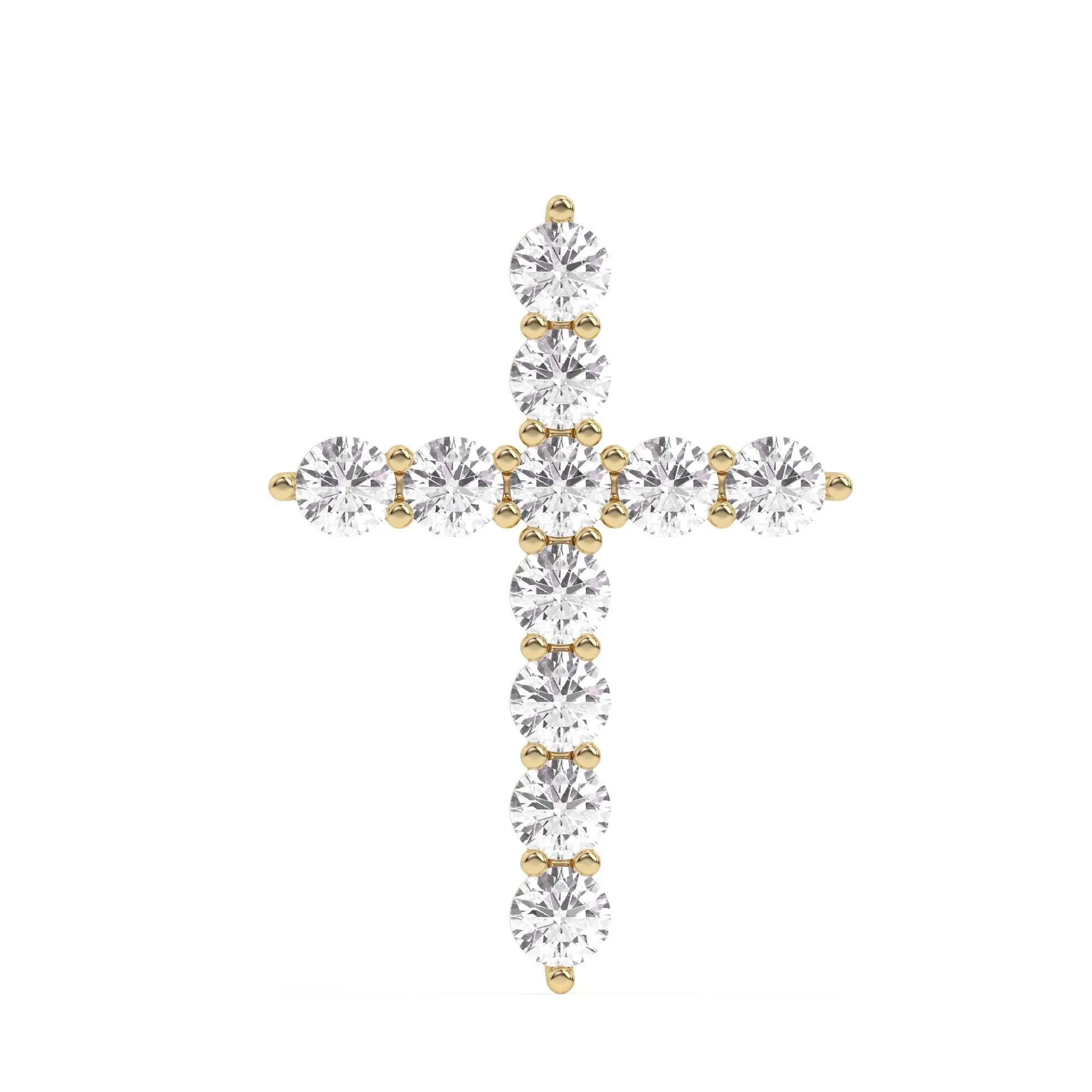 Rounded Cross Pendant - 1.0Ctw