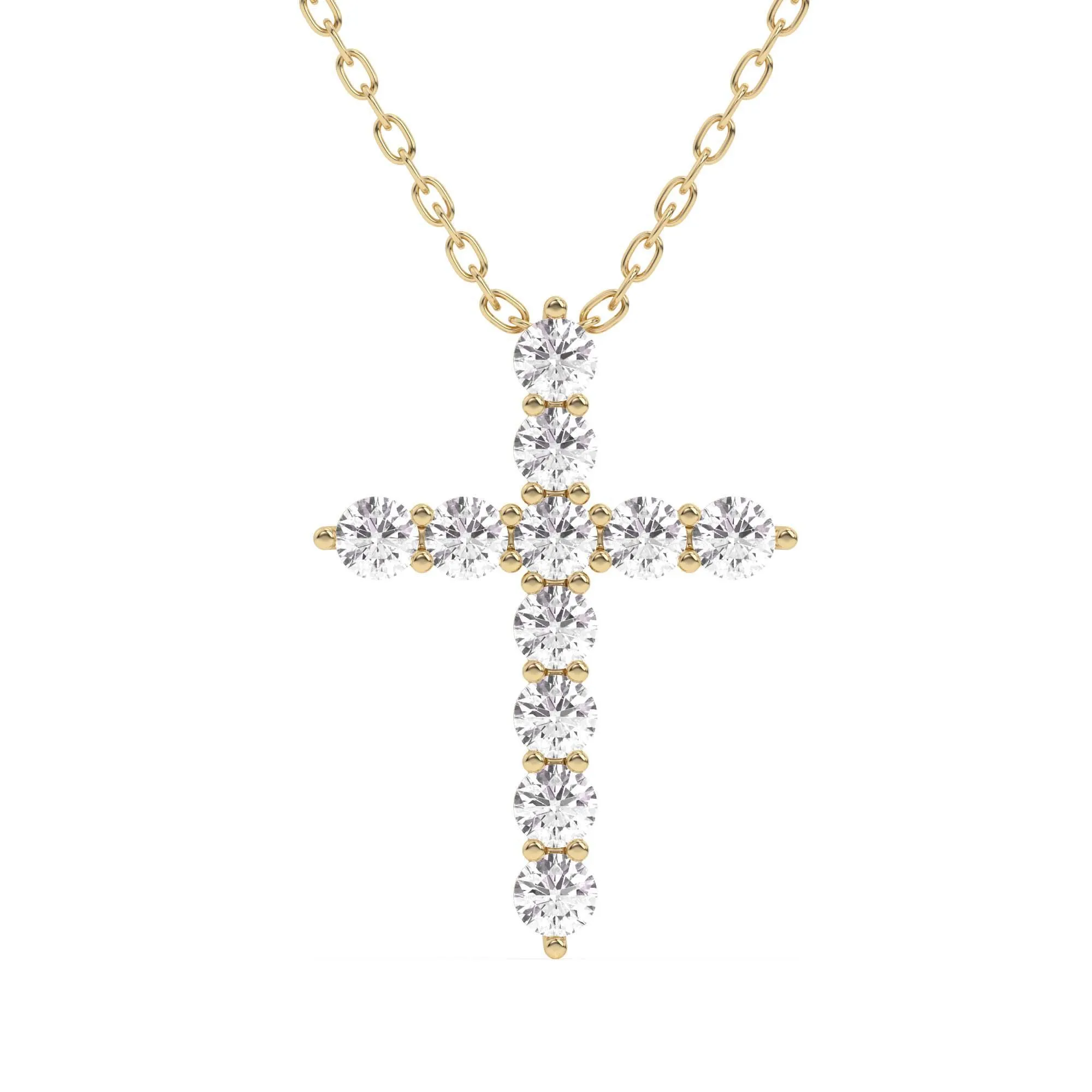 Rounded Cross Pendant - 1.0Ctw