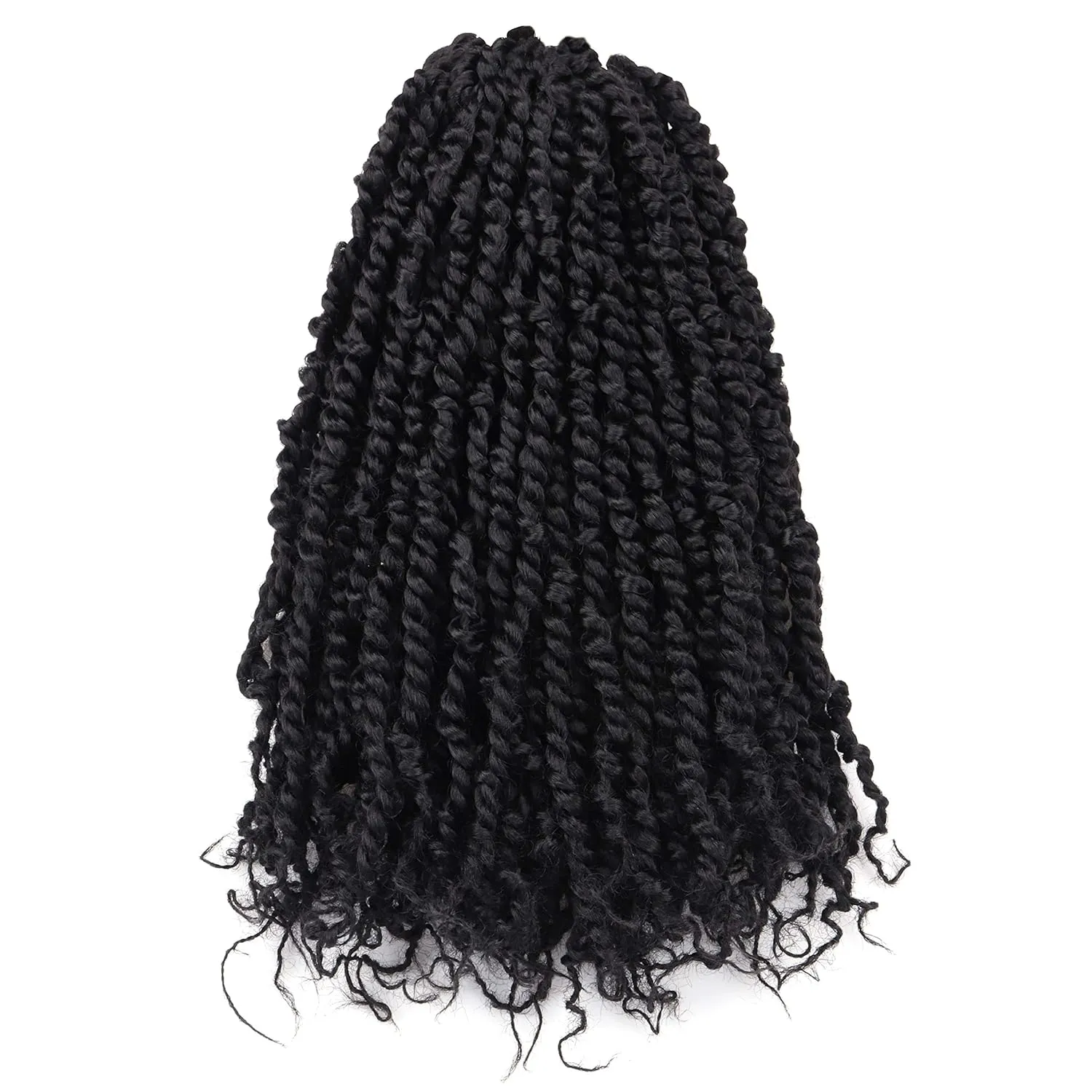 TOYOTRESS Tiana Passion Twist Hair 14 inch Short Pre-Twisted 8 Packs (12 strands/pack) Pre-Looped Passion Twists Crochet Braids Made Of Bohemian Hair Synthetic Braiding Hair Extension (14 Inch, 1B)
