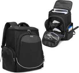 Trunab Gaming Console Backpack Compatible with Playstation 5 / PS5 Slim / PS4 / Xbox One, Travel Carrying Bag with Multiple Pockets for 15.6” Laptop and Gaming Accessories