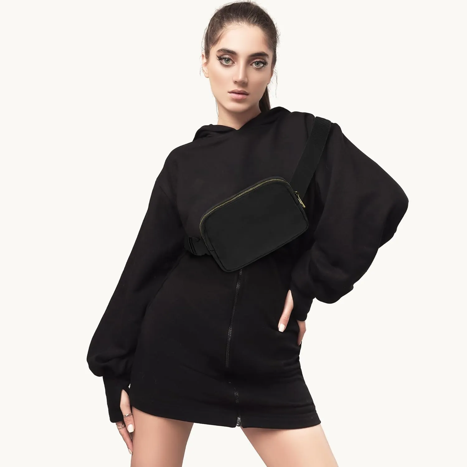 Waist Belt Bag Fashion Fanny Women and Men Gift Waist Pack With Adjustable Strap For Travel Running Hiking Walking Black