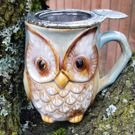 Wise Owl Pewter Tea Infuser and Mug