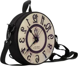 Women Novelty Round Clock Shape Zippered Clock Purses for Women Tote Handbag Shoulder Bag, Gift for Mom Girlfriend