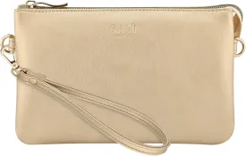 Wristlet Purses for Women, Vegan Leather Crossbody Evening Zip Clutch Bag with Strap