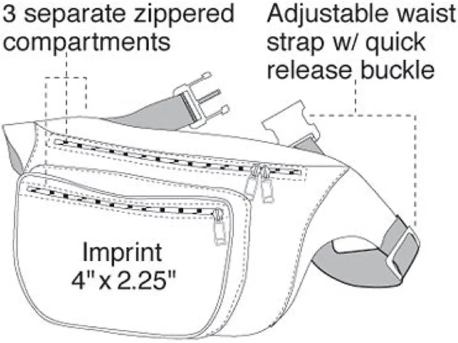 Yens Fantasybag 3-Zipper Fanny Pack-Black, FN-03